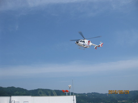 5月29日　ドクターヘリ訓練　神奈川県より広い魚沼地域の救急医療