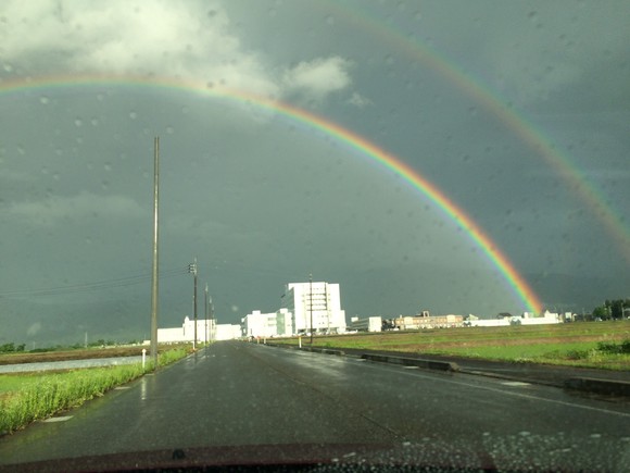 6月6日　基幹病院にかかる二重の幸せの虹double happy rainbow!